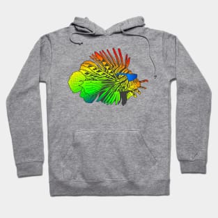 Rastafarian Theme Exotic Lionfish Zebrafish Sunglasses Hoodie